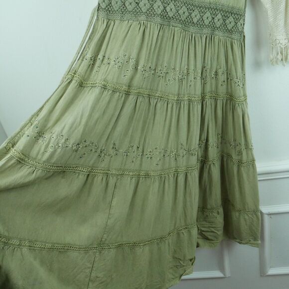 Vintage Renaissance Faire Dress Medieval 90s Size 6 Castlecore Tiered Midi - Picture 7 of 11
